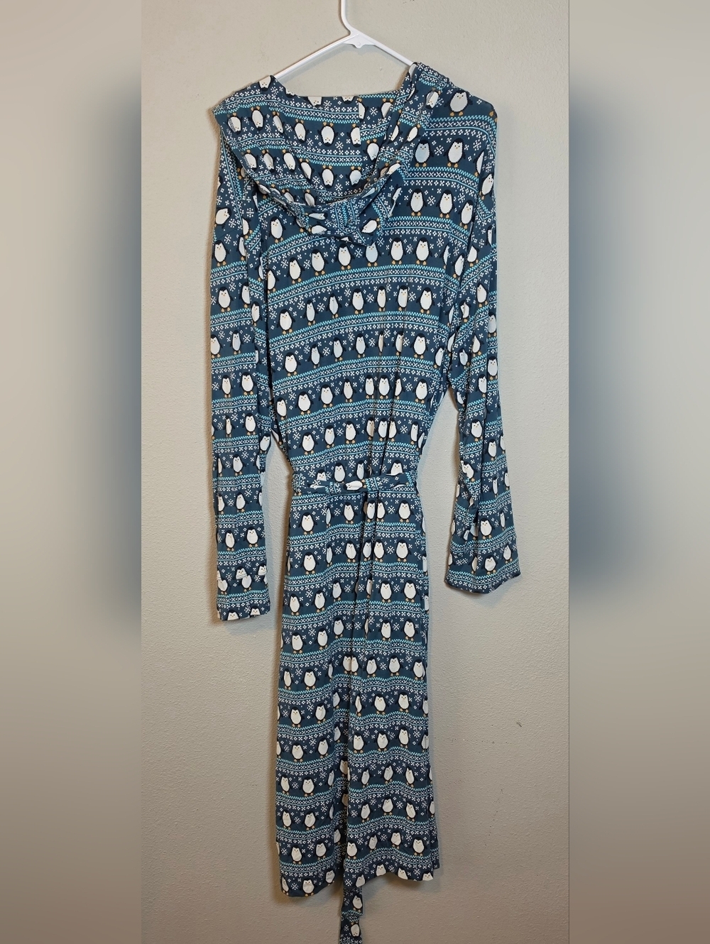 MeUndies Unisex Hooded Robe Size XL/2XL MicroModal Penguin Print Soft Lounge - Picture 4 of 6